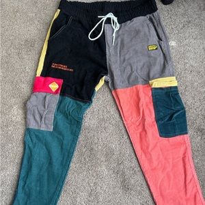 Multi-colored corduroy cargos